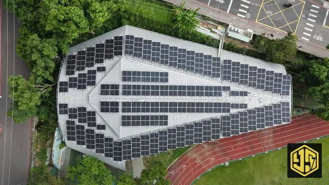 新北淡水・鄧公國小戶外球場光電配置代表空拍照